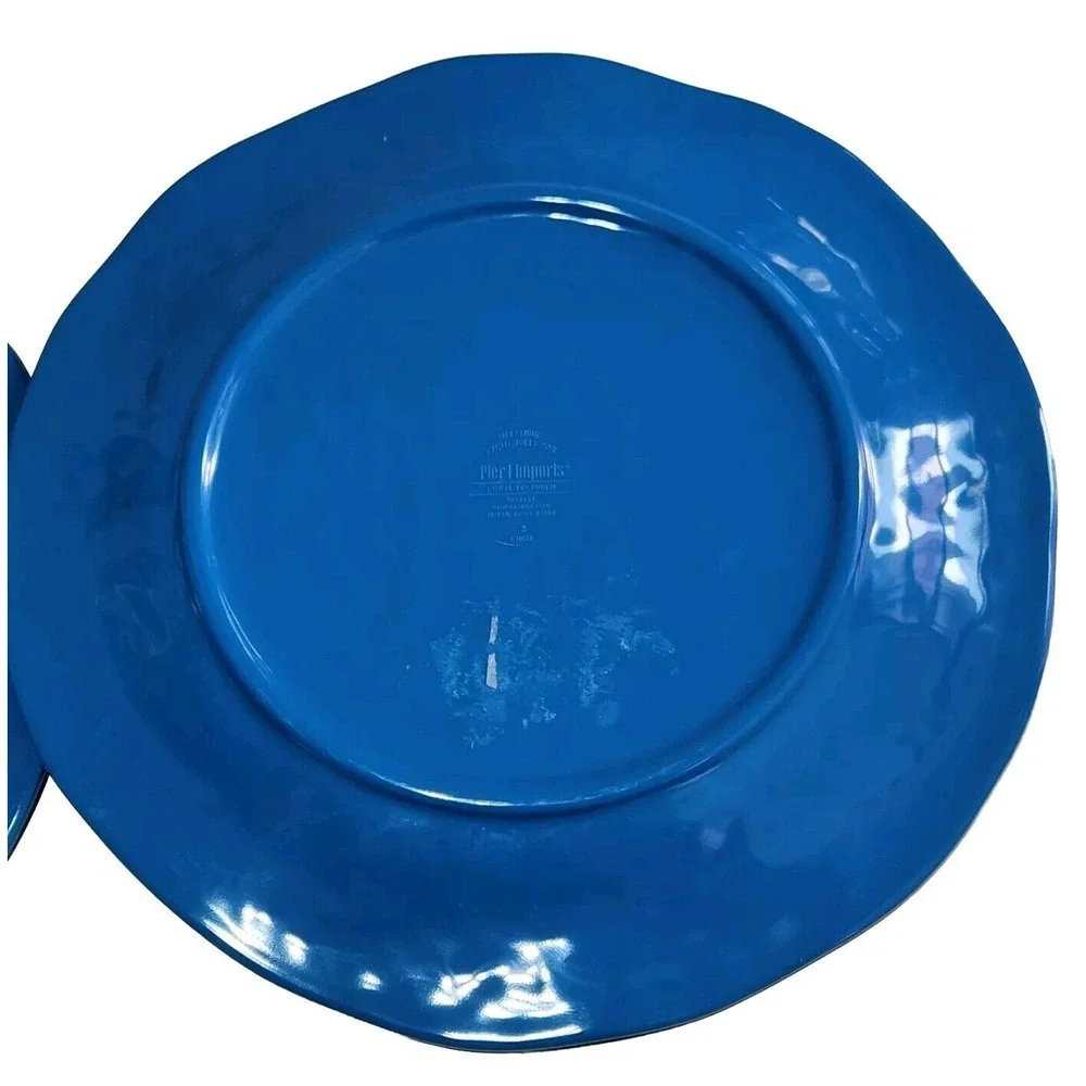 Pier 1‎ Melamine Blue Coral Textured Dinner Plate 11